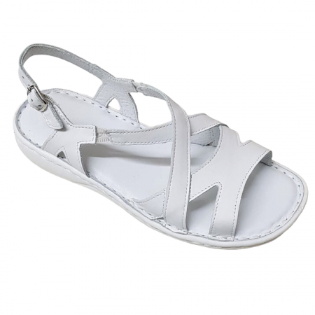 Sandale femei - Sandale femei piele naturala 521 alb