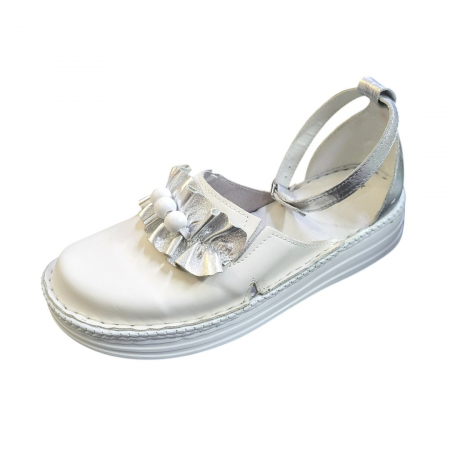 Pantofi dama din piele naturala - Sandale femei piele naturala Fanny alb
