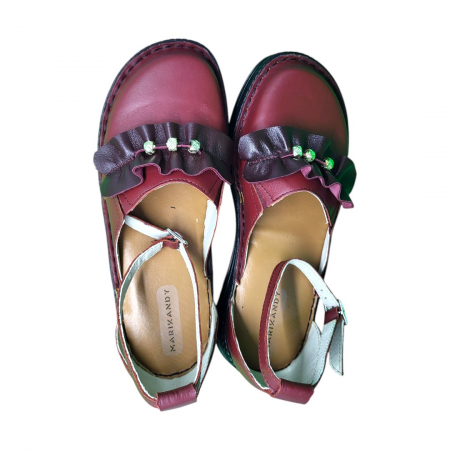 Sandale femei piele naturala Fanny bordo [2]