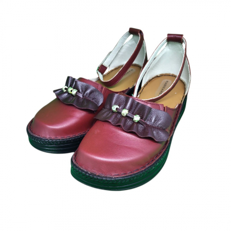 Sandale femei piele naturala Fanny bordo [1]