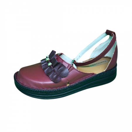 Pantofi dama din piele naturala - Sandale femei piele naturala Fanny bordo