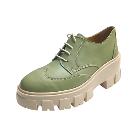 Pantofi Dama din Piele Naturala - Siena Pantofi Damă cu Șiret din Piele Naturală Verde-fistic