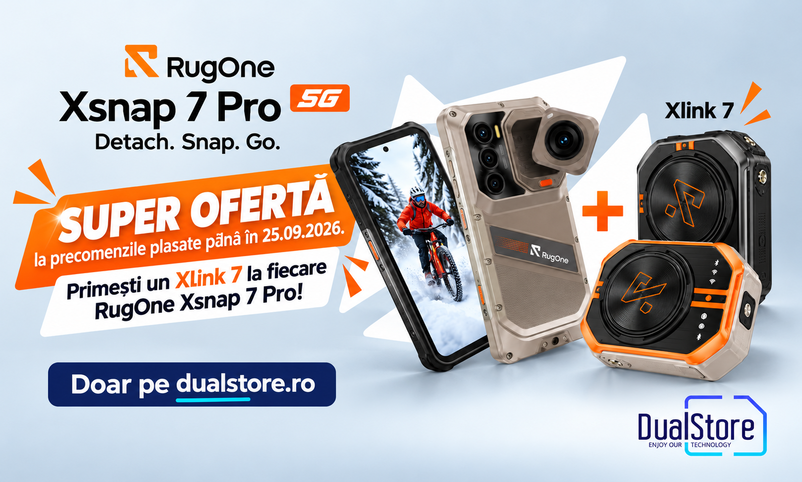RugOne Xsnap 7 Pro schimbă regulile: telefonul 5G care devine cameră de acțiune — iar acum primești XLink 7 cadou