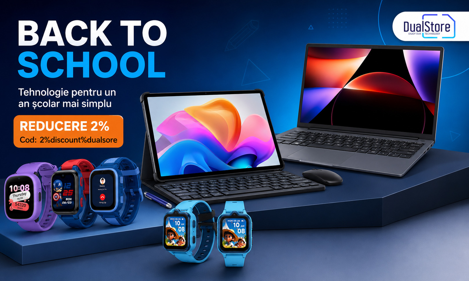 Back to School fără stres: ceasul care îl ține aproape, tableta care transformă temele și laptopul care ține pasul