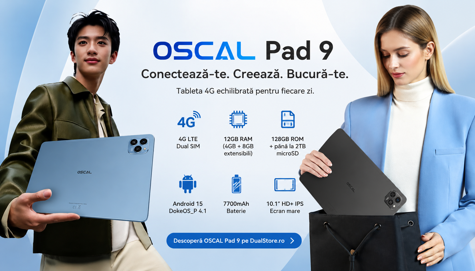 OSCAL Pad 9: Tableta 4G echilibrată pentru școală, muncă și divertisment