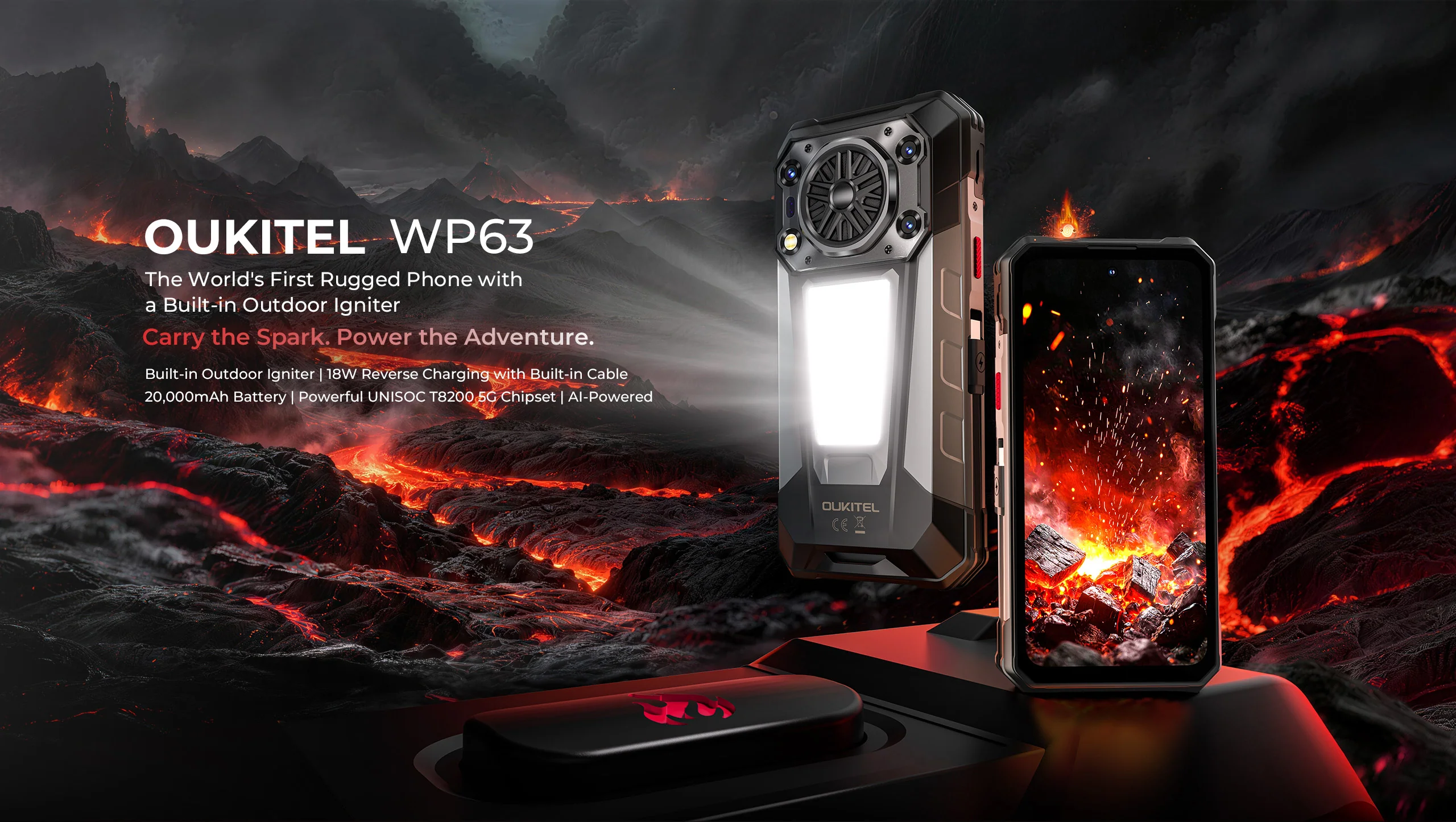 OUKITEL WP63 5G cu baterie 20000mAh și aprinzător electric