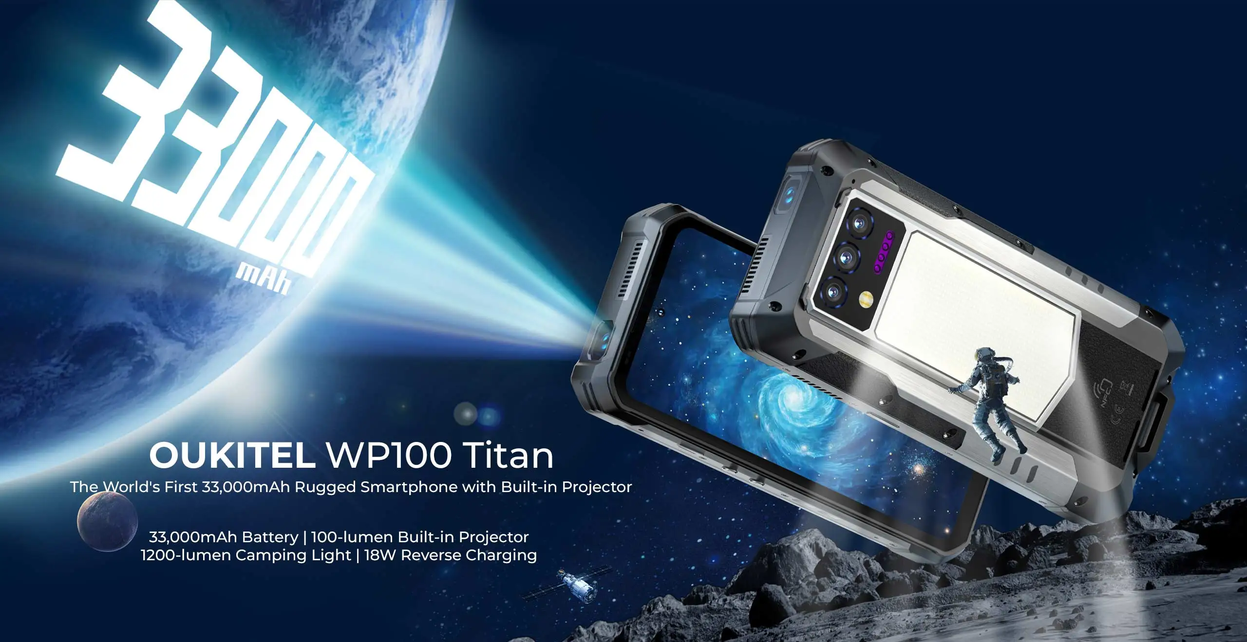 OUKITEL WP100 Titan telefon cu proiector video DualStore