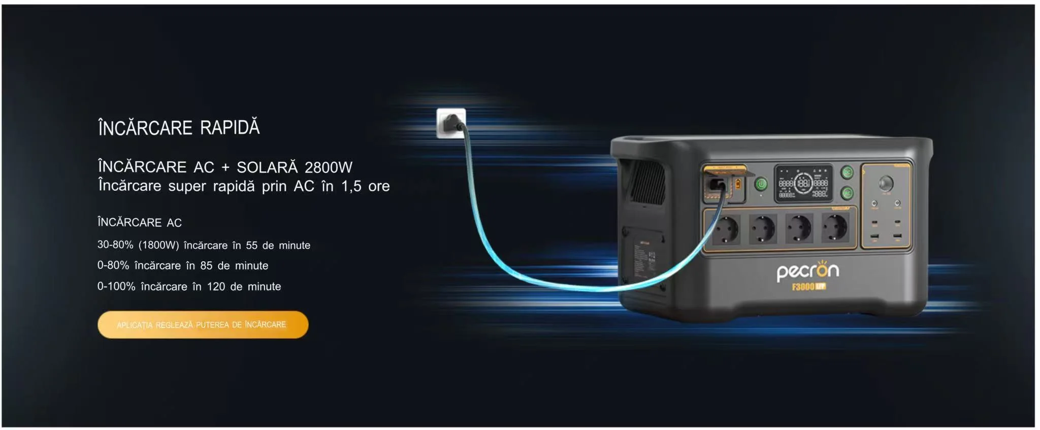 PECRON F3000LFP incarcare rapida si autonomie mare