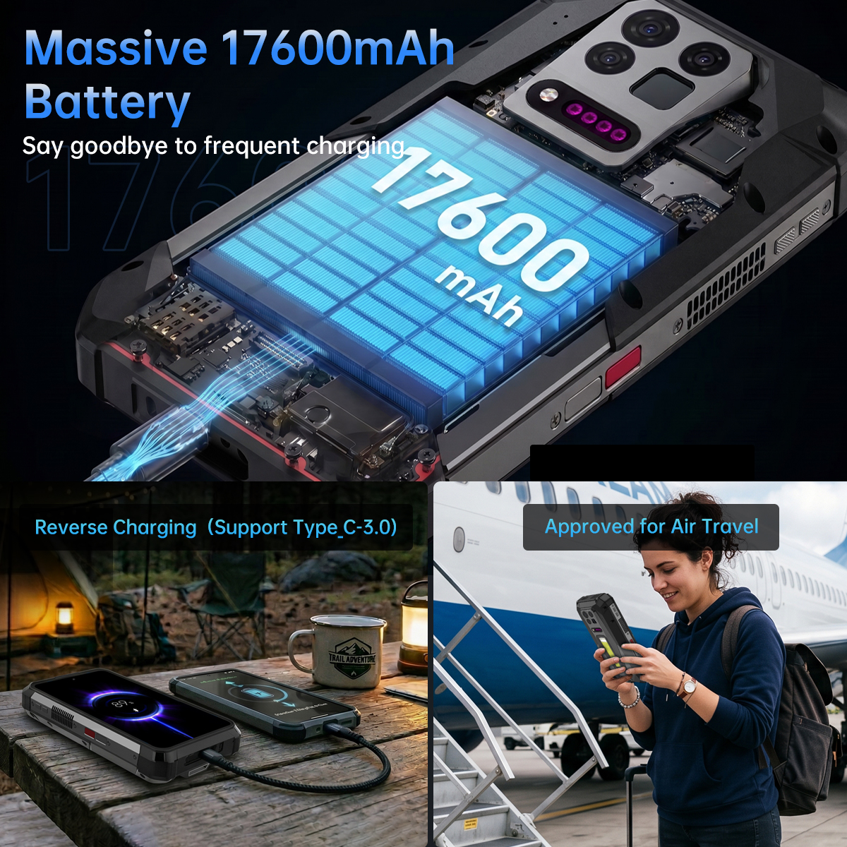 17600mAh battery and reverse charging on 8849 TANK 5, DualStore.ro