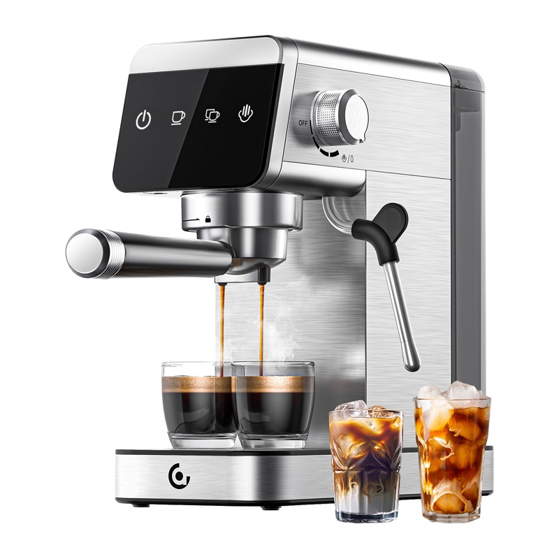 Gadgets - Aparat de cafea cu piston AMZCHEF CE-AZ-EM1501-SV (argintiu)