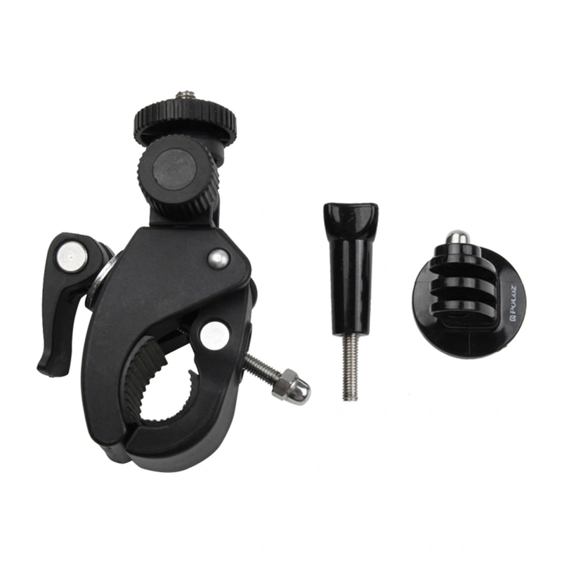 Gadgets - Suport Puluz pentru ghidon pentru camere de actiune, cu filet pentru trepied (negru)