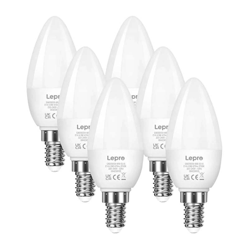 Smart Home - Bec LED LEPRO 600059-WW-EU-6, soclu E14, tip lumanare, 4,2 W (40 W), 470 lm, 2700 K, clasa E
