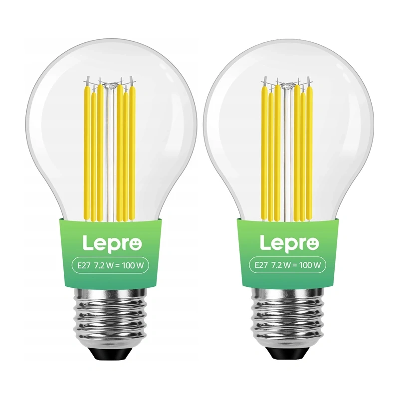 Bec LED LEPRO 100094-WW-EU-2 E27 cu filament 7,2 W (100 W) 1521 lm 2700 K clasa A, 2 bucati [1]