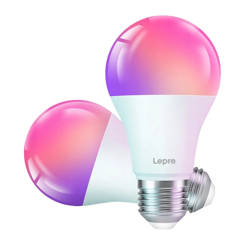 Smart Home - Bec inteligent LED LEPRO B1-EU-2 cu filet E27 si conexiune Wi-Fi, pachet de 2 bucati