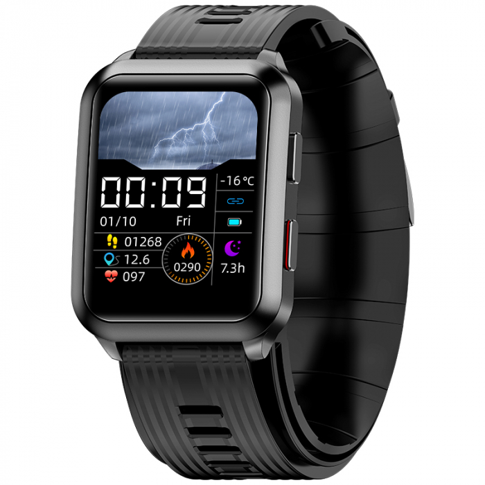 Smartwatch iSEN Watch P60 Negru, IPS 1.65 , Tensiometru cu manseta gonflabila, Monitorizare familie, Ritm cardiac, Temperatura, Oxigen image