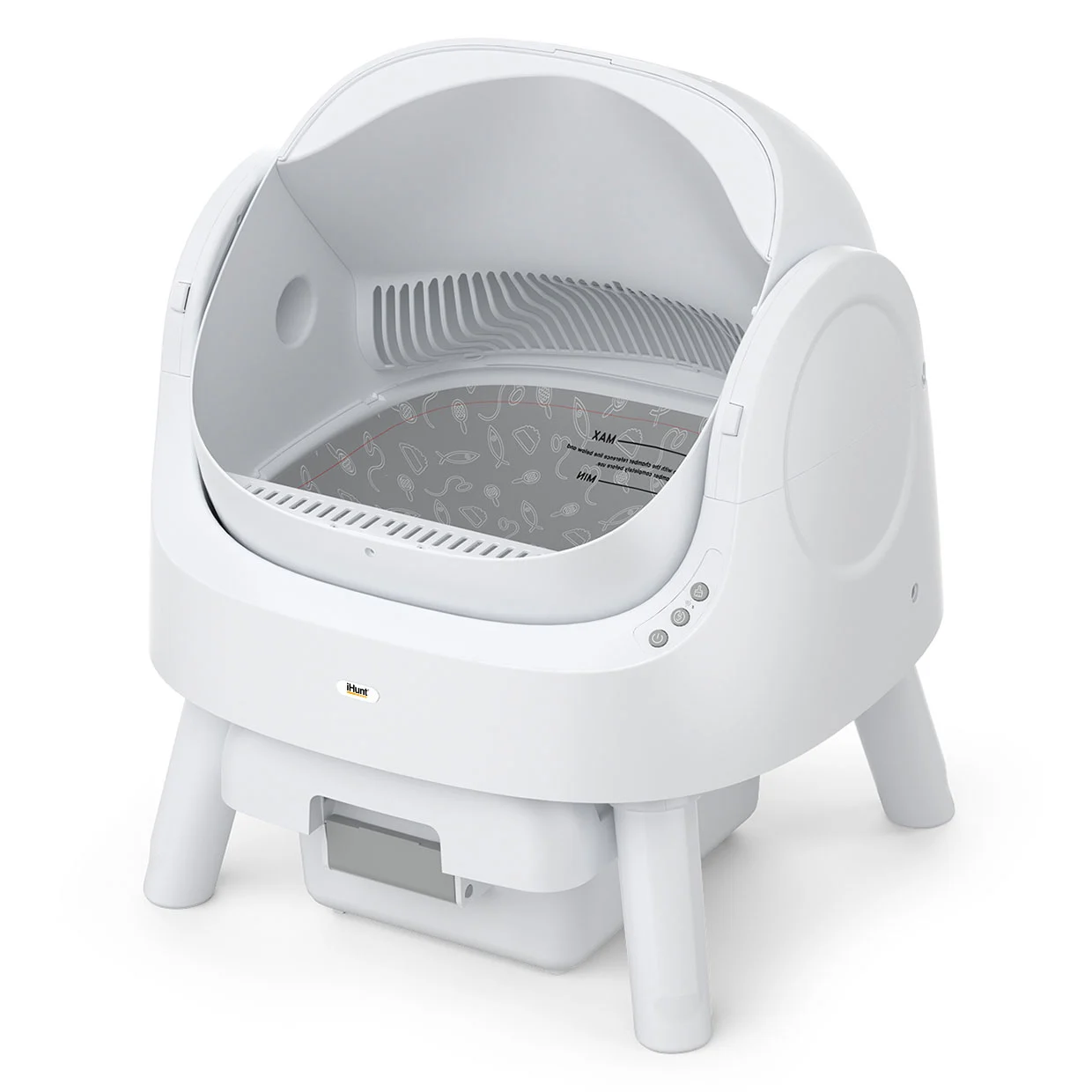 iHunt AutoScooper 11 Automata Macskaalom, Öntisztító, 10L Hulladéktartály, Infravörös Érzékelők, 32dB, Fehér [4]