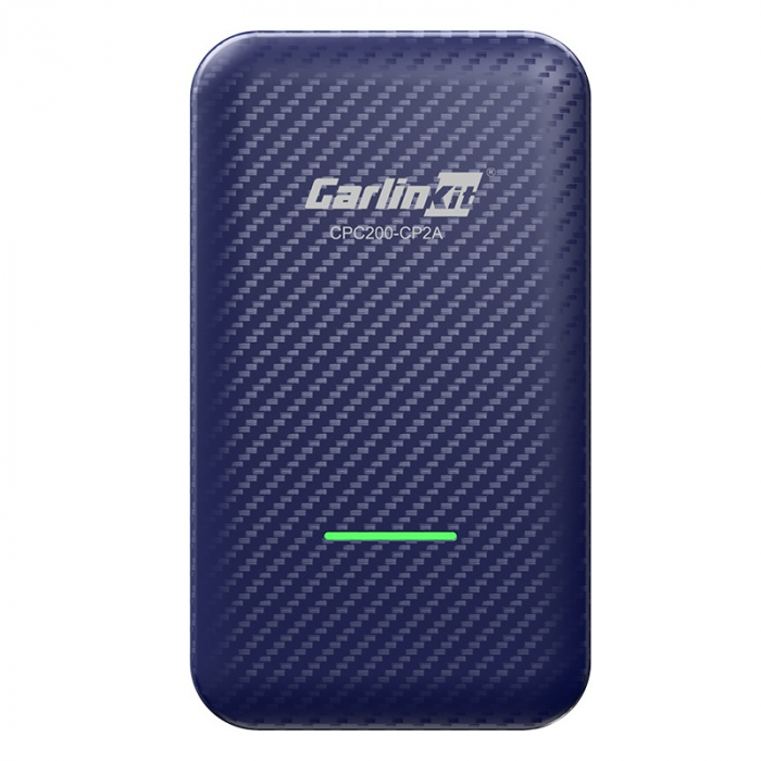 Adaptor pentru CarPlay si Android Auto wireless CarlinKit 4.0 CP2A Albastru, WiFi 5G, Bluetooth, Conectare automata