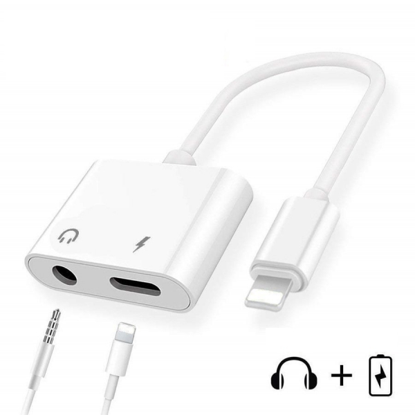 Adaptor Star de la lightning tata la lightning mama + jack mama 3.5mm [2]