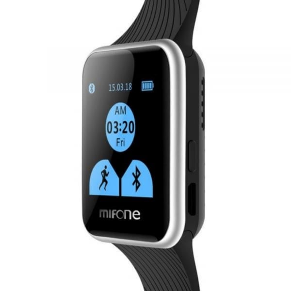 Smartwatch Mifone W15, Sapphire Touch Screen 1.44 curbat 2D, 128MB ROM, 64MB RAM, ARM9, Bluetooth v3.0, 405mAh, Negru
