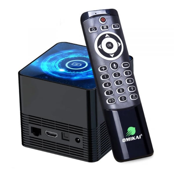TV Box OMIKAI K1, 6K, Incarcator wireless, Android 10, 4GB RAM, 32GB ROM, Cortex-A53 QuadCore, WiFi, Bluetooth v5.0, Slot memorie