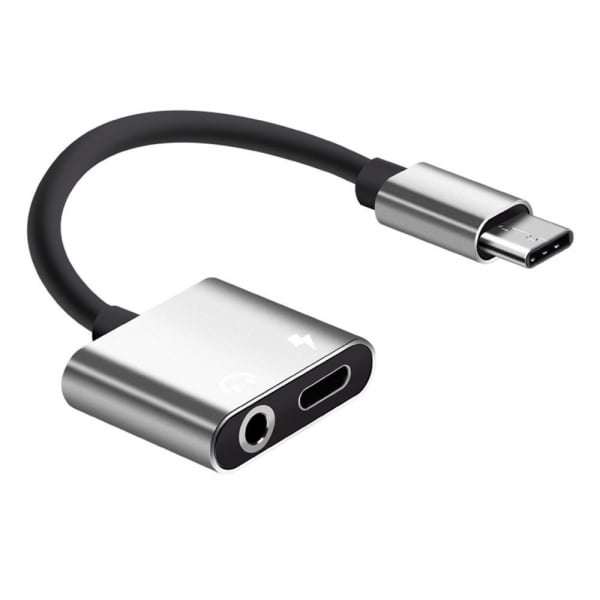 Adaptor Star de la USB Tip-C tata la USB Tip-C mama + Jack mama 3.5mm imagine noua