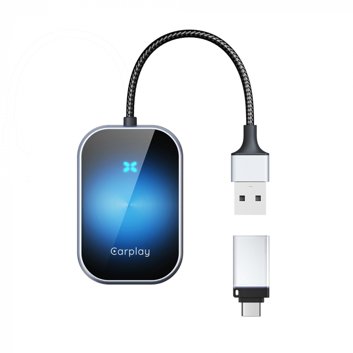 Adaptor auto wireless iSEN A21 pentru Android Auto și CarPlay, Saphire Blue, USB și Type-C, Conectare automată, 5.8 GHz, Plug & Play [3]