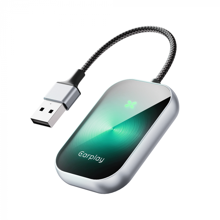 iSEN A21 Vezeték nélküli Autós Adapter Android Auto és CarPlay-hez, Zöld, USB és Type-C, Automatikus Csatlakozás, 5.8 GHz, Plug & Play [2]