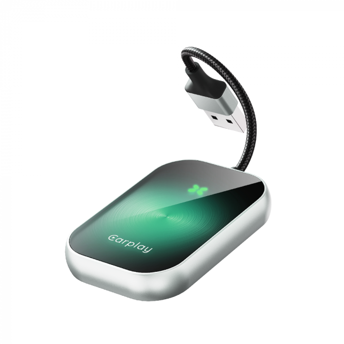 iSEN A21 Vezeték nélküli Autós Adapter Android Auto és CarPlay-hez, Zöld, USB és Type-C, Automatikus Csatlakozás, 5.8 GHz, Plug & Play [6]