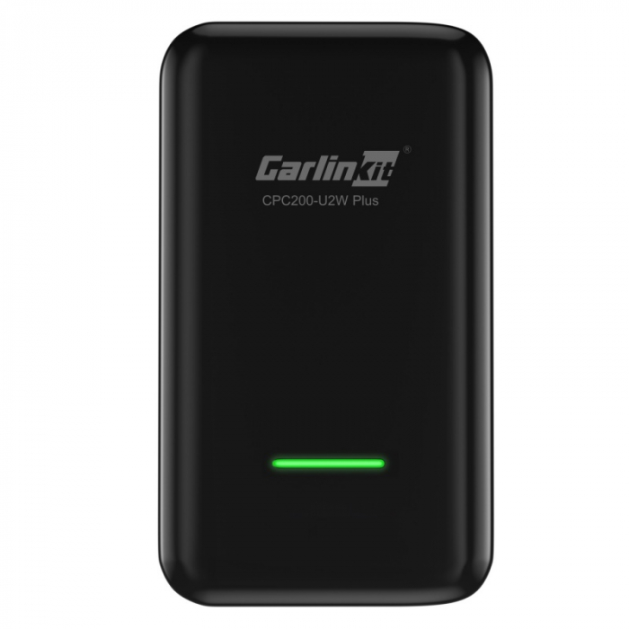 Adaptor pentru CarPlay wireless CarlinKit 3.0 U2W Plus Negru, WiFi 5G, Bluetooth, Conectare automata