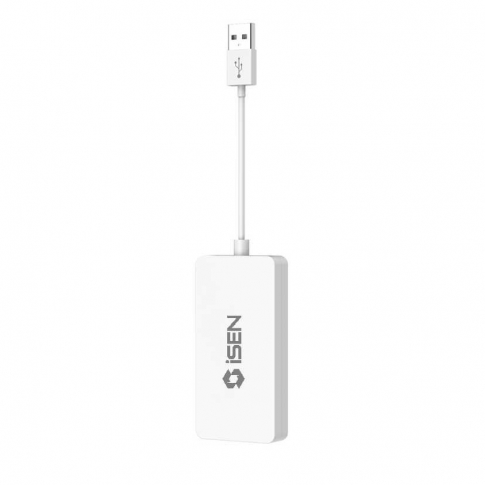 Adaptor USB wireless iSEN CCPA Alb, WiFi 5, Conectare prin cablu sau wireless, Kit auto integrat APK