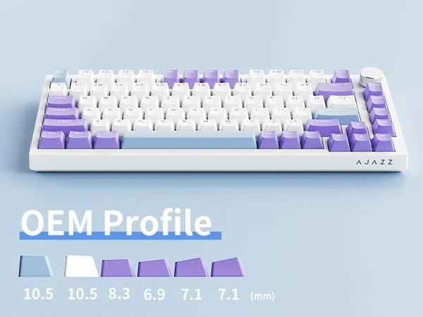 AJAZZ AK820 Mechanical Keyboard 75%, Wired, RGB, Sea Salt Switch, Blue-White-Purple [4]