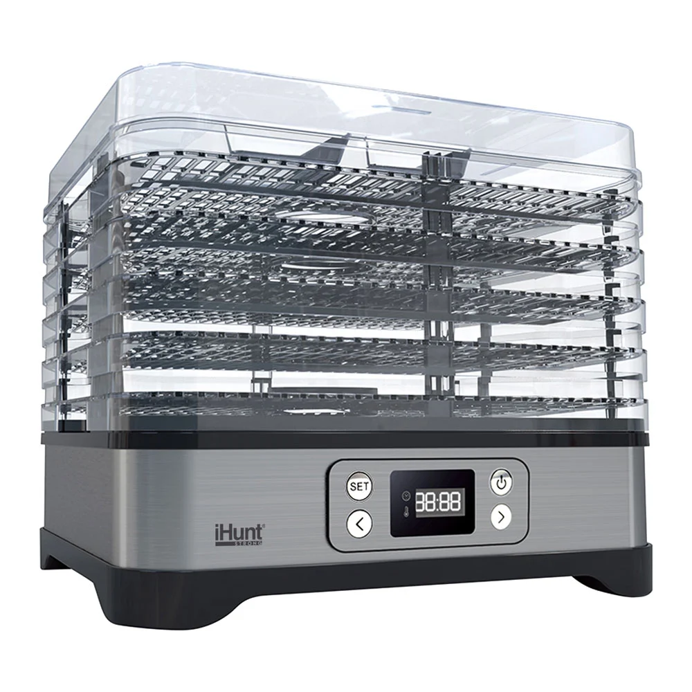 Aparat pentru Uscat Alimente iHunt Bro 3 în 1 Dehydrator, 220W, Inox Premium, Control Temperatură, Temporizator, Menținere la Cald, Oprire Automată [2]