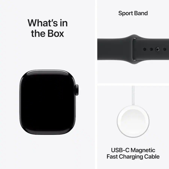 Apple Watch Series 11 GPS+Cellular 42mm Aluminum Case with Black Sport Band - S/M - Jet Black [3]