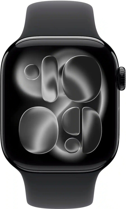 Apple Watch Series 11 GPS+Cellular 42mm Aluminum Case with Black Sport Band - S/M - Jet Black [2]