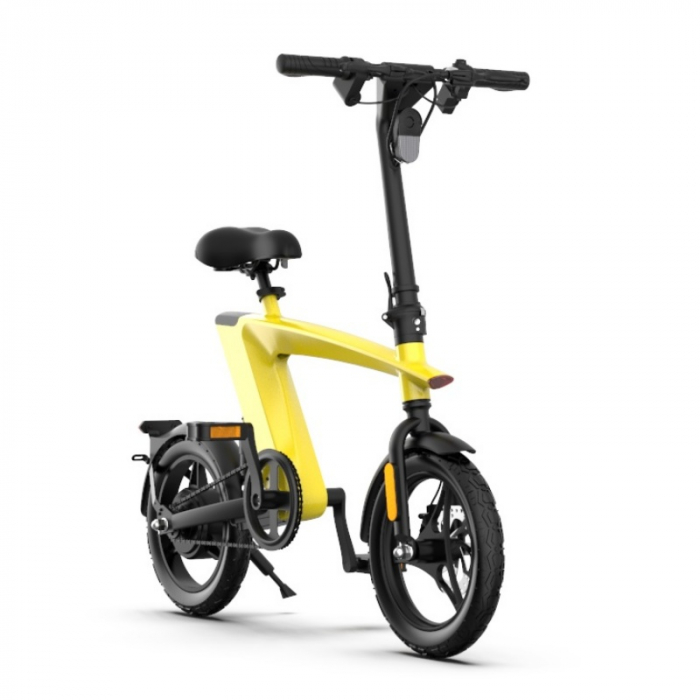 Bicicleta electrica iSEN H1 Flying Fish Galben, 250W, 22NM, Rulare full electric sau asistata, 25km/h, IPX4, Baterie detasabila 10Ah [4]