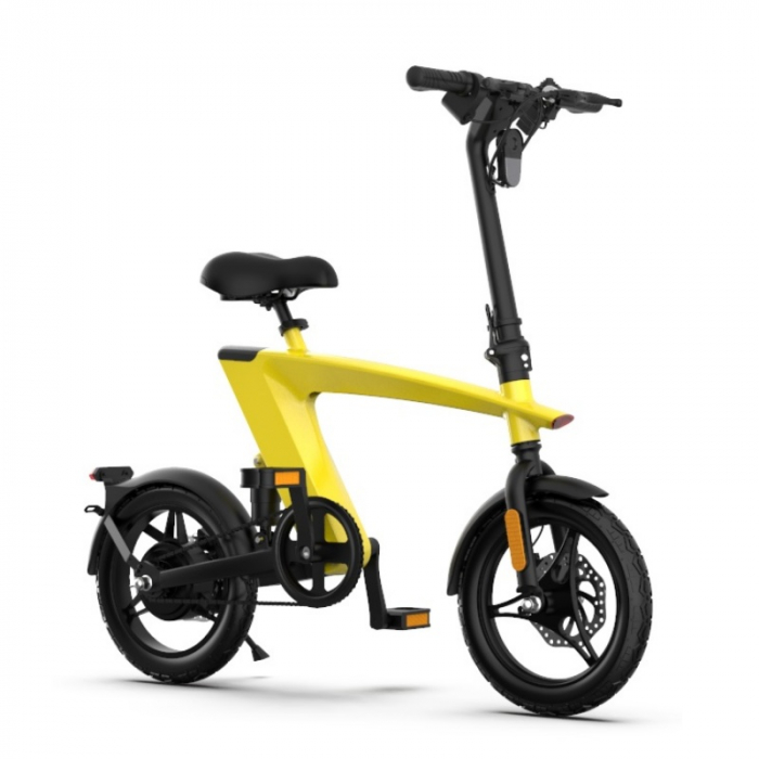 Bicicleta electrica iSEN H1 Flying Fish Galben, 250W, 22NM, Rulare full electric sau asistata, 25km/h, IPX4, Baterie detasabila 10Ah [5]