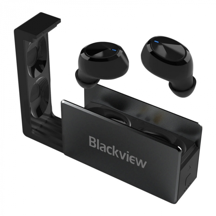 Casti wireless in-ear Blackview AirBuds 2 TWS Negru, Control tactil si vocal, Bluetooth v5.0, Master-Slave Switch, Reducere zgomot imagine noua
