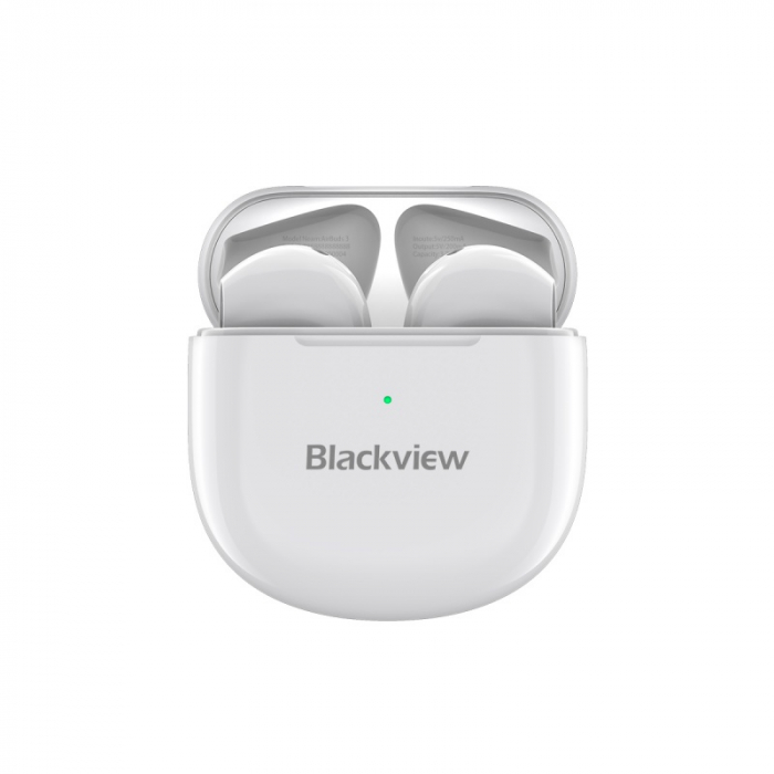 Casti wireless semi-in-ear Blackview AirBuds 3 Alb cu cutie de incarcare, DSP, Control tactil si vocal, Bluetooth v5.1, Master-Slave Switch imagine noua