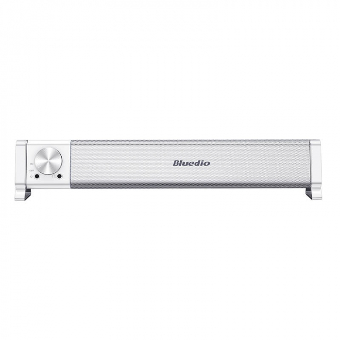 Soundbar PC Bluedio LS Alb, Sistem 2.0, Efect 7.1, 3D Surround, Bluetooth 5, Microfon, Alimentare USB [3]