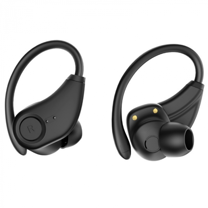 Vezeték nélküli, fülbe helyezhető fejhallgató rugalmas akasztóval Bluedio S6 TWS töltő- és hordtáskával, fekete, Bluetooth 5.1, érintésvezérlés, Type-C [4]