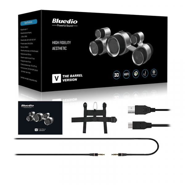 Boxa Portabila Bluedio V (The Barrel Version) Stereo, 5 difuzoare, Wireless, Bluetooth, Sunet 3D, Microfon, USB,Iesire Aux [5]