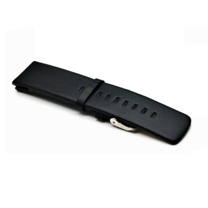 Bratara de schimb din piele neagra de 22mm pentru smartwatch iSEN Watch i8 imagine noua
