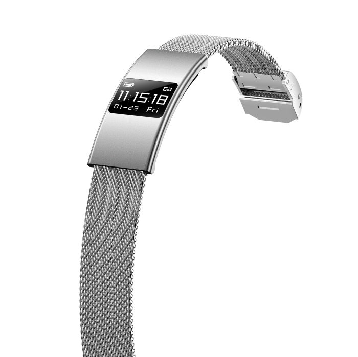 iSEN B9 Okoskarkötő, Ezüst, 0.66" OLED, Bluetooth 5.3, Pulzusmérő, SpO2, HRV, Alvásfigyelés, IPX8 [3]