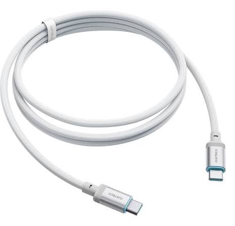 Cuktech Dual USB-C Data Cable, White, 1.5m, 240W Fast Charging, Fabric-Braided, 480Mbps [1]