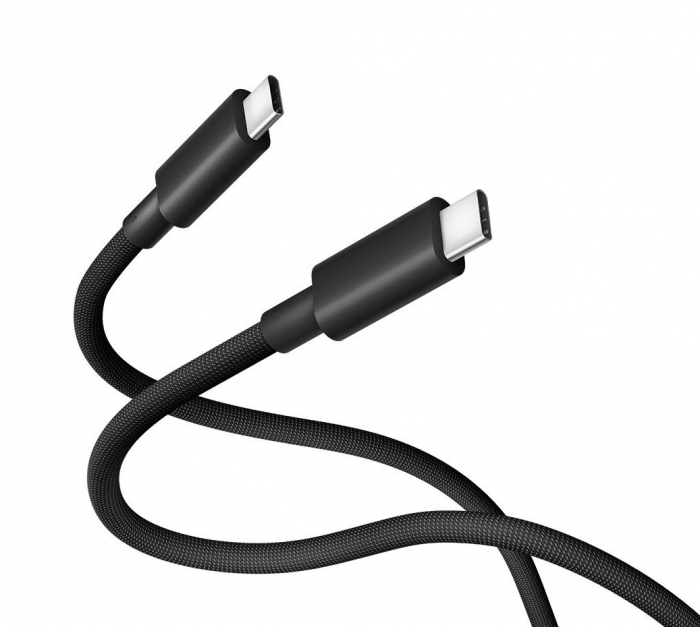Cablu de date de mare viteza Xiaomi 6A USB 4 Dark Gray, 240W, 1m(Type-C la Type-C), 40Gbps, 8K 60Hz