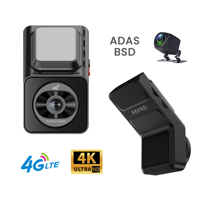 Autós Menetrögzítő Kamera iSEN K26, Fekete, 4G LTE, 2" IPS, 4K Ultra HD, 140°/130° Látószög, Wi-Fi Hotspot, Kétirányú Kommunikáció, GPS, ADAS, BSD, G-Szenzor, 24H Parkolásfelügyelet [3]