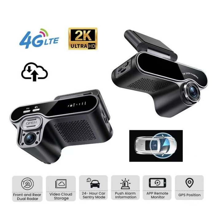 iSEN Q10 Car Dash Cam DVR, Black, 4G LTE, Dual (Front + In-Cabin), Full HD 1080P, 940nm IR Night Vision, 24G Radar, Motion + Human Detection, Low-Power Parking Mode <0.3s, GPS, Two-Way Audio, Privacy [3]