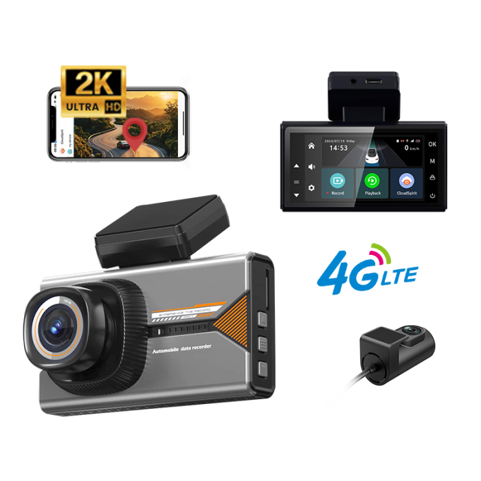 Cameră Auto iSEN P82 4G Duală 2K + 720P, 128MB RAM, 512MB ROM, GPS Beidou, Ecran 3" IPS, Monitorizare Remote, Loop Recording, G-Sensor, Suport 512GB [2]