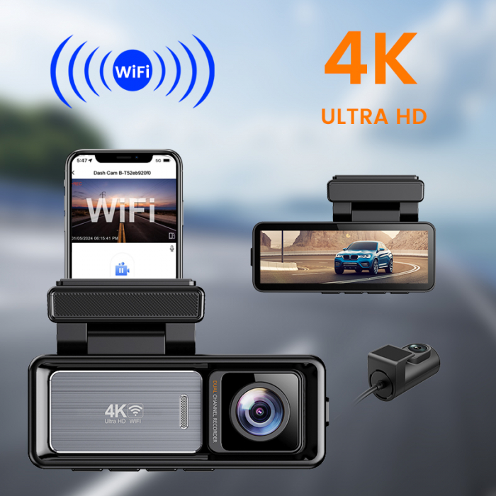 Camera Auto iSEN X20, 2.4G LTE, 3.2" IPS, 4K 25fps, WiFi Hotspot,  Modul GPS, Monitorizare la Distanta, G-sensor, Comunicare bidirectionala,  Camera fata/spate [3]