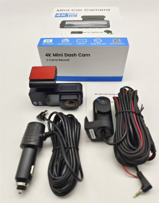 iSEN X30 autós kamera, 2.4G LTE, 3.2" IPS, 4K 25fps, WiFi Hotspot, GPS modul, távoli monitorozás, G-érzékelő, kétirányú kommunikáció, elülső/hátsó kamera [4]